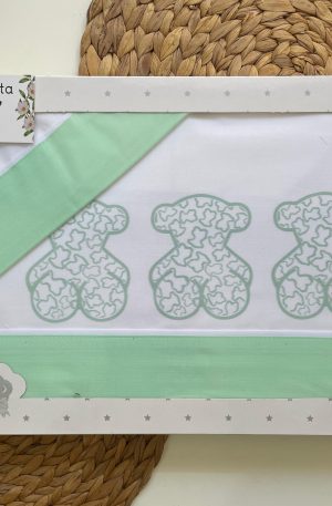 Sábana Cuna Verano Osito Verde Agua